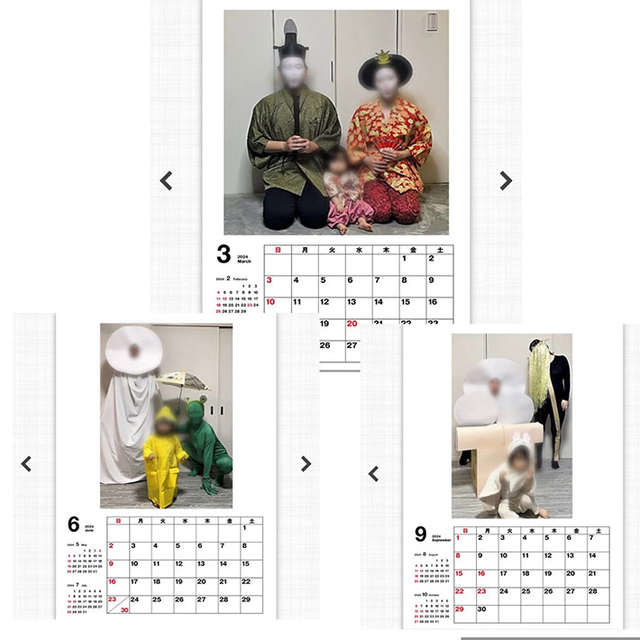 家族カレンダー写真