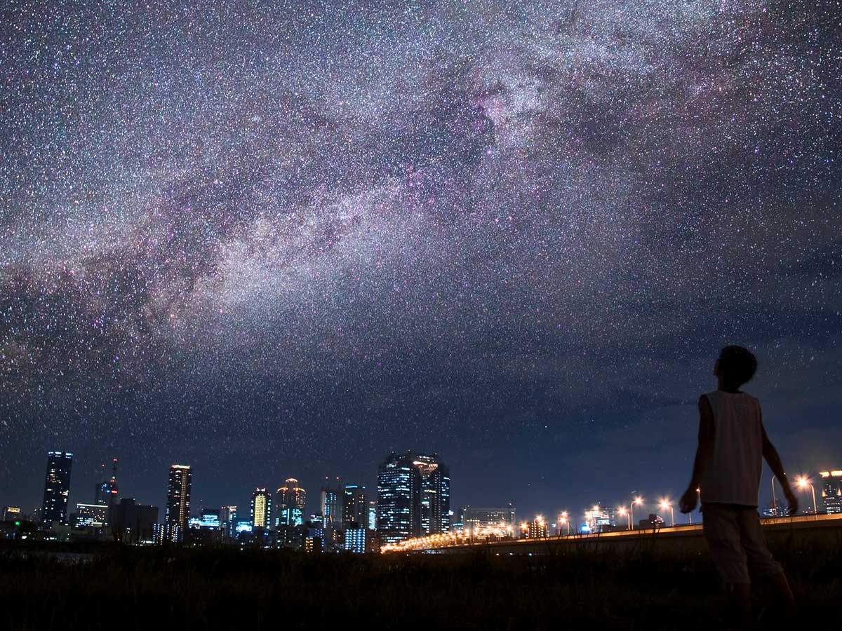 流れ星の写真