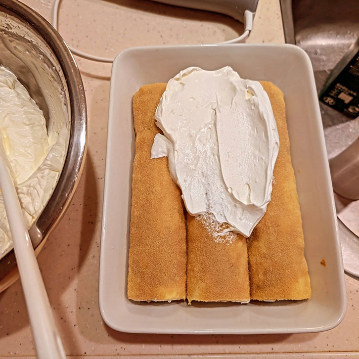 ロールケーキのアレンジの写真