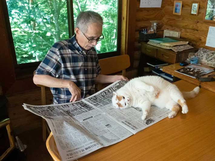 おじいちゃんと猫