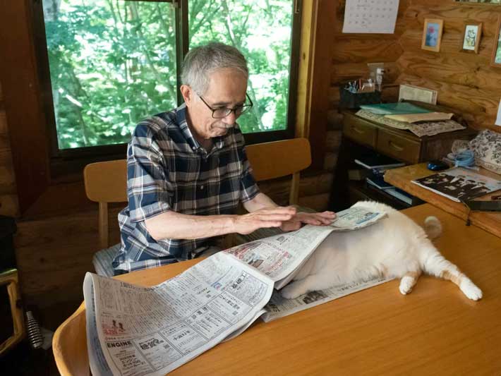 おじいちゃんと猫