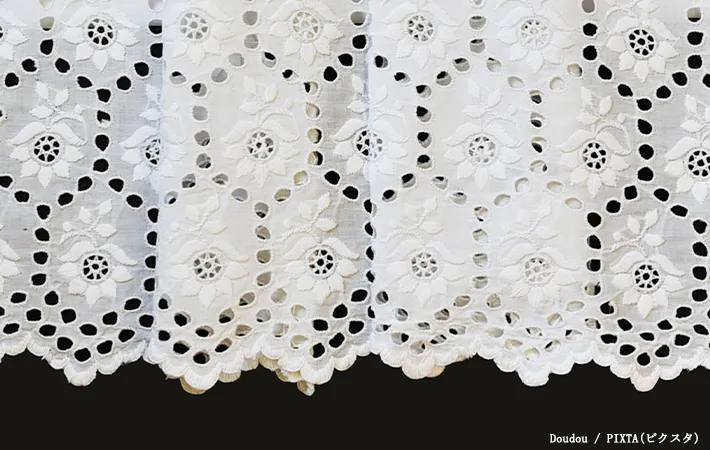 レースの布の写真