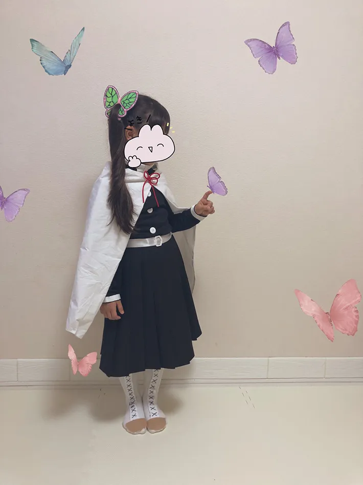 手作りした鬼滅の刃衣装の写真