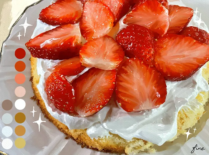 イチゴのショートケーキの絵