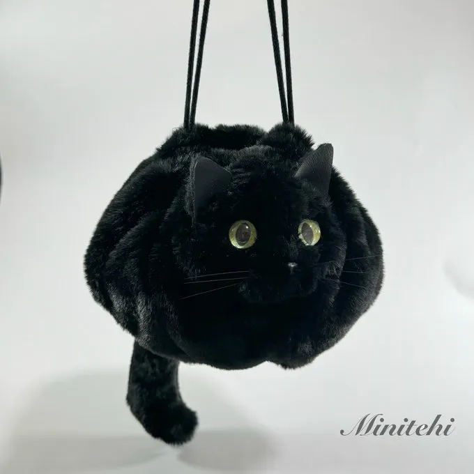 minitehiさんの作品『黒猫さん巾着バッグ』の写真